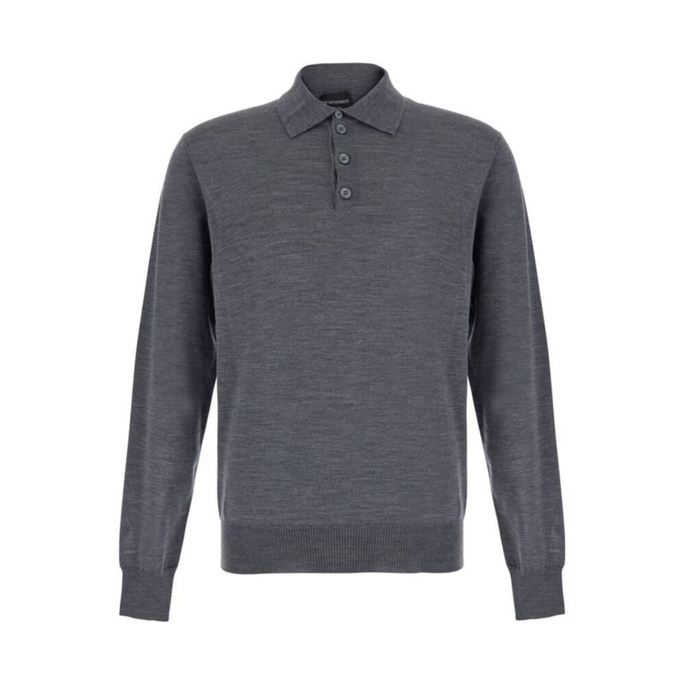 Emporio Armani Men Polo Collar With Patch And Logos In Gray For Men